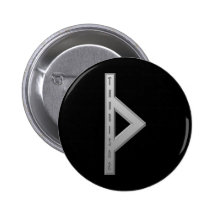 Thurisaz Rune grey Button
