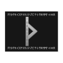 Thurisaz Rune grey Postcards