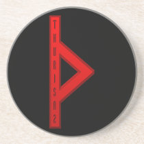 Thurisaz Rune red coasters