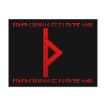 Thurisaz Rune red Postcard