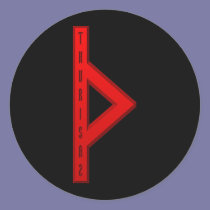 Thurisaz Rune red stickers