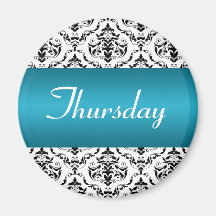 Thursday Blue - Damask Magnet