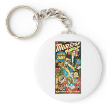 Thurston Magician & Jane ~ Vintage Magic Act Keychains