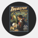Thurston the great magician 2 round stickers