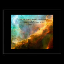 Thus the heavens and the earth postcard postcards