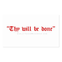 "Thy will be done" Promo Cards Business Card