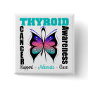 Thyroid Cancer  Awareness Butterfly buttons