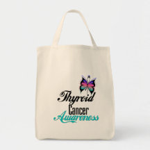 Thyroid Cancer Awareness Butterfly Canvas Bag