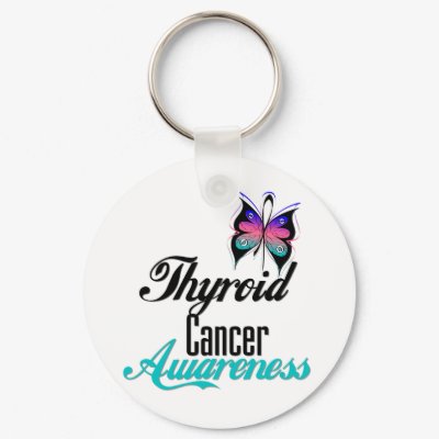 Thyroid Cancer Awareness Butterfly keychain