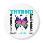 Thyroid Cancer  Awareness Butterfly Magnets