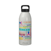 Thyroid Cancer Awareness Collage Drinking Bottle