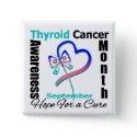 Thyroid Cancer Awareness Month Butterfly Heart button