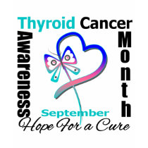 Thyroid Cancer Awareness Month Butterfly Heart t-shirts