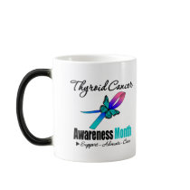 Thyroid Cancer Awareness Month Butterfly Tri-Color mugs