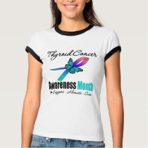 Thyroid Cancer Awareness Month Butterfly Tri-Color t-shirts