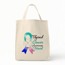 Thyroid Cancer Awareness Month FLOWER Ribbon bags