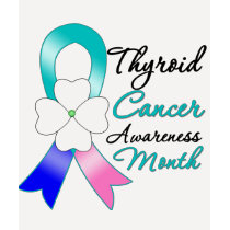 Thyroid Cancer Awareness Month FLOWER Ribbon t-shirts