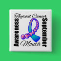 Thyroid Cancer Awareness Month Gemstone Ribbon buttons