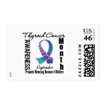 Thyroid Cancer Awareness Month Ribbon Square postage
