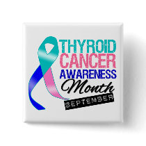 Thyroid Cancer Awareness Month September Ribbon buttons