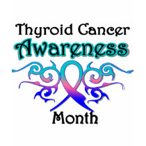 Thyroid Cancer Awareness Month Tribal Ribbon t-shirts