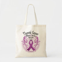 Thyroid Cancer Butterfly 3 Tote Bags