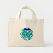 Thyroid Cancer Butterfly Circle of Ribbons Tote Bag