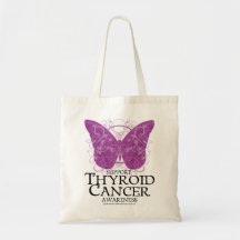 Thyroid Cancer Butterfly Tote Bags