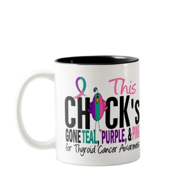 Thyroid Cancer Chick Gone Teal, Purple, and Pink Cup