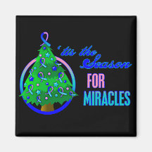Thyroid Cancer Christmas Miracles Refrigerator Magnet