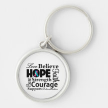 Thyroid Cancer Collage of Hope Keychain