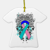 Thyroid Cancer - Cool Support Awareness Slogan.png Christmas Tree Ornaments