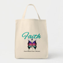 Thyroid Cancer Faith Butterfly Ribbon Bags