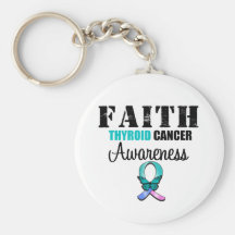 Thyroid Cancer Faith Butterfly v2 Keychain