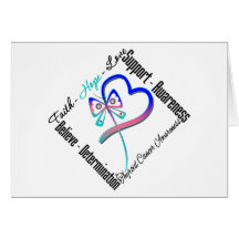 Thyroid Cancer Faith Hope Love Butterfly Greeting Card