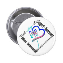 Thyroid Cancer Faith Hope Love Butterfly Pin