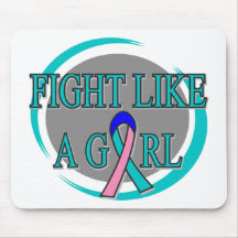 Thyroid Cancer Fight Like A Girl Circular Mousepads