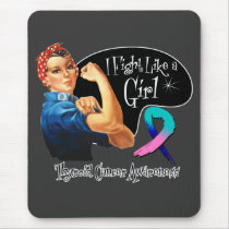 Thyroid Cancer Fight Like a Girl Rosie The Riveter Mousepad