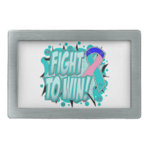 Thyroid Cancer Fight To Win Rectangular Belt Buckle