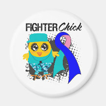 Thyroid Cancer Fighter Chick Grunge Refrigerator Magnet