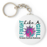 Thyroid Cancer Fought Like A Girl 8 Keychain