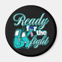 Thyroid Cancer Gloves Ready For The Fight Fridge Magnet