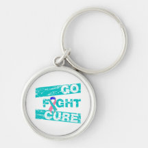 Thyroid Cancer Go Fight Cure Keychain