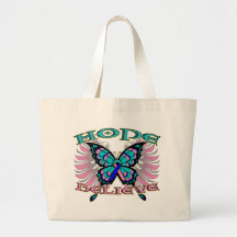 Thyroid Cancer Hope Believe Butterfly Tote Bag