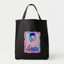 Thyroid Cancer Hope Butterfly Portrait Bags