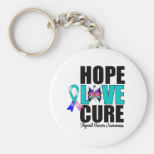 Thyroid Cancer Hope Love Cure Key Chains