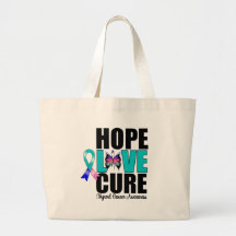 Thyroid Cancer Hope Love Cure Tote Bag