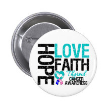 Thyroid Cancer Hope Love Faith Button