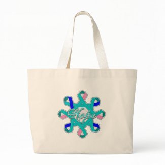 Thyroid Cancer Hope Unity Ribbons bag