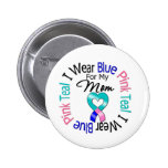 Thyroid Cancer I Wear Heart Ribbon For My Mom Buttons
